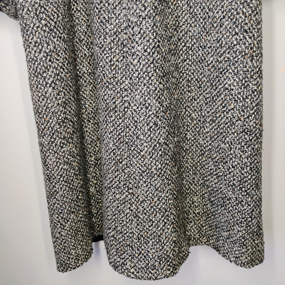 Vintage Bert Newman Tweed Coat Womens 6 Black Tan Dark Academia Preppy Classic - Picture 5 of 16